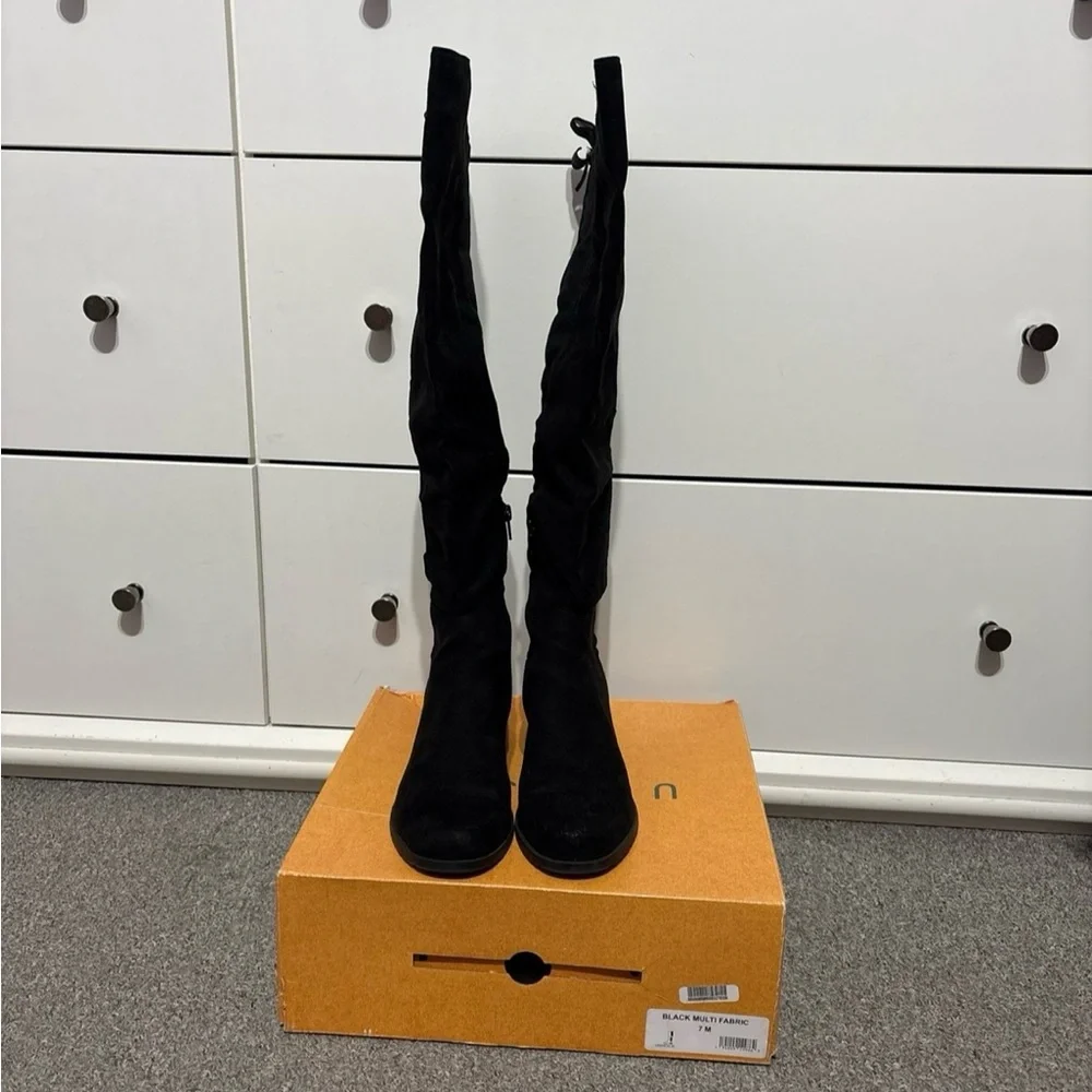 Unisa Black Knee High Boots